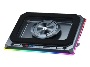 Conceptronic THYIA03B Turbofan Gaming Laptop Cooling Pad with USB Hub, RGB Illumination, Sealed Foam, Mobile Holder for up to 19 Inch Laptops