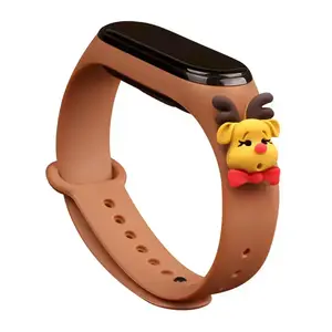 fusion accessories Fusion Xmas Stag siksniņa brūna priekš Xiaomi Mi Band 5 un Xiaomi Mi Band 6