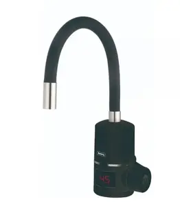 Wall-mounted electric instantaneous water heater tap Rosberg 555R57100H 3000-3300W IPX4 with flexible silicone hose and temperature adjustment