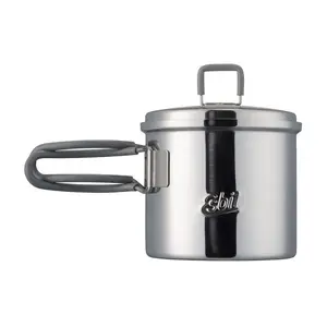 ESBIT PT625ST походная посуда Кастрюля емкостью 0,625 л из нержавеющей стали, со складной ручкой, крышкой и чехлом для хранения