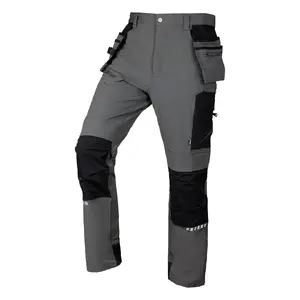 NEO tools Mix&Match 81-296-1-L Work Trousers with Holster Pockets 4-Way Stretch Cordura Grey and Black Size L