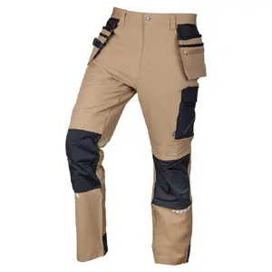NEO tools Mix&Match 81-296-2-XXXL Work Trousers with Holster Pockets 4-Way Stretch Cordura Beige and Black Size XXXL