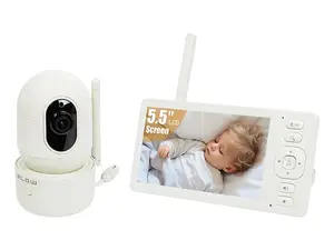 BLOW elektroniskā bērnu uzraudzības ierīce ar 5.5 collu LCD WiFi ekrānu, USB barošanu, kustību sensoru, nakts režīmu un divvirzienu saziņu