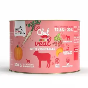 SYTA MICHA Chef Junior Veal with vegetables Wet Dog Food 200g Complete Feed for Puppies