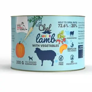 SYTA MICHA Chef Junior Lamb with vegetables Mono wet dog food for puppies, complete feed, gluten-free, 200g