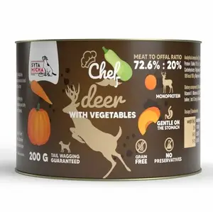 SYTA MICHA Chef Deer with vegetables Mono влажный корм для собак 200г взрослый полнорационный без курицы без глютена без сои без сахара