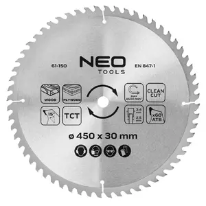 NEO tools Tarcza do pilarki, widiowa, 450 x 30 mm, 60 zębów