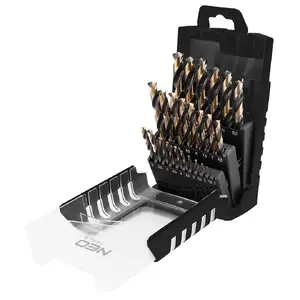 NEO tools metāla urbju komplekts HSS-CNC Pro-Tec 124 grādi 1.0 - 13.0 mm 25 gabalas