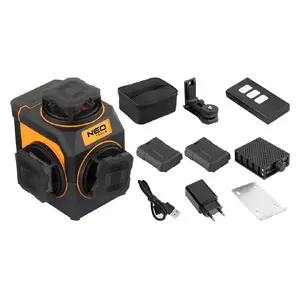 NEO tools 75-145 3D lāzera līmeņrādis, 12 līnijas, zaļš stars, ar futrāli un magnētisko stiprinājumu