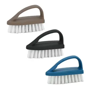 York Mini Hand Brush with Medium Hard Bristles and Plastic Handle for Scrubbing Surfaces
