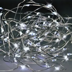 Solight 1V56-W Christmas string light with 50 mini LEDs, 5m length, battery operated, cold white light