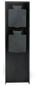 Solight PG12B Outdoor Power Post, Aluminum, 2 Sockets, IP44, Black