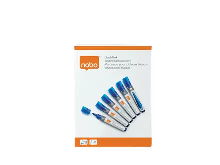 Nobo Liquid Ink Whiteboard Pens Blue 10 Pack Photo 9