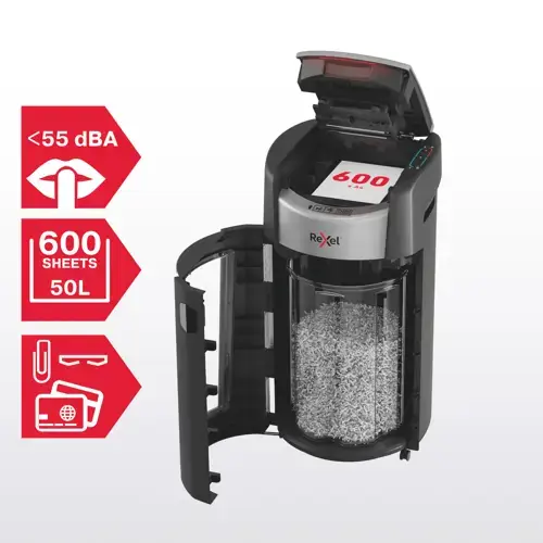 Rexel ShredMax AutoFeed+ 600X dokumentu smalcinātājs Photo 4