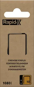 Rapid 13/8 Galvanized Wire Staples Type 13 8 mm Leg Length Box of 1080