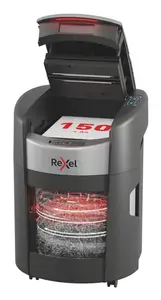 Rexel ShredMax AutoFeed+ 150M Micro Cut Paper Shredder with 15 L Basket, P-5 Security, 211 W Power Consumption and 22.5 cm Working Width