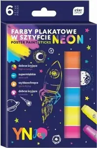 Interdruk 391741 Neon Poster Paint Sticks 6 Colors