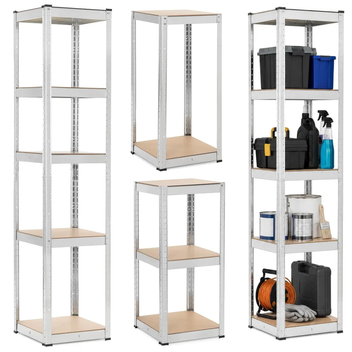 Storage Rack Springos HA5281 Galvanized Steel 5 Shelves Photo 2