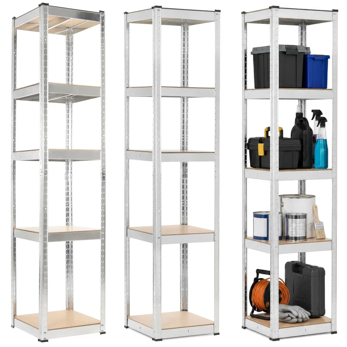 Storage Rack Springos HA5281 Galvanized Steel 5 Shelves Photo 3