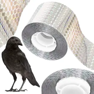 Holographic Bird Repellent Tape Springos GA0005 Plastic Light Reflection Gray and Hologram