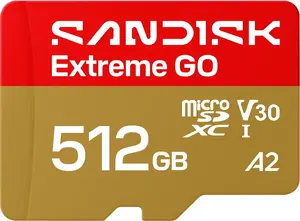 SanDisk Extreme GO MicroSDXC 512 GB Class 10 UHS-I U3 A2 V30 Memory Card