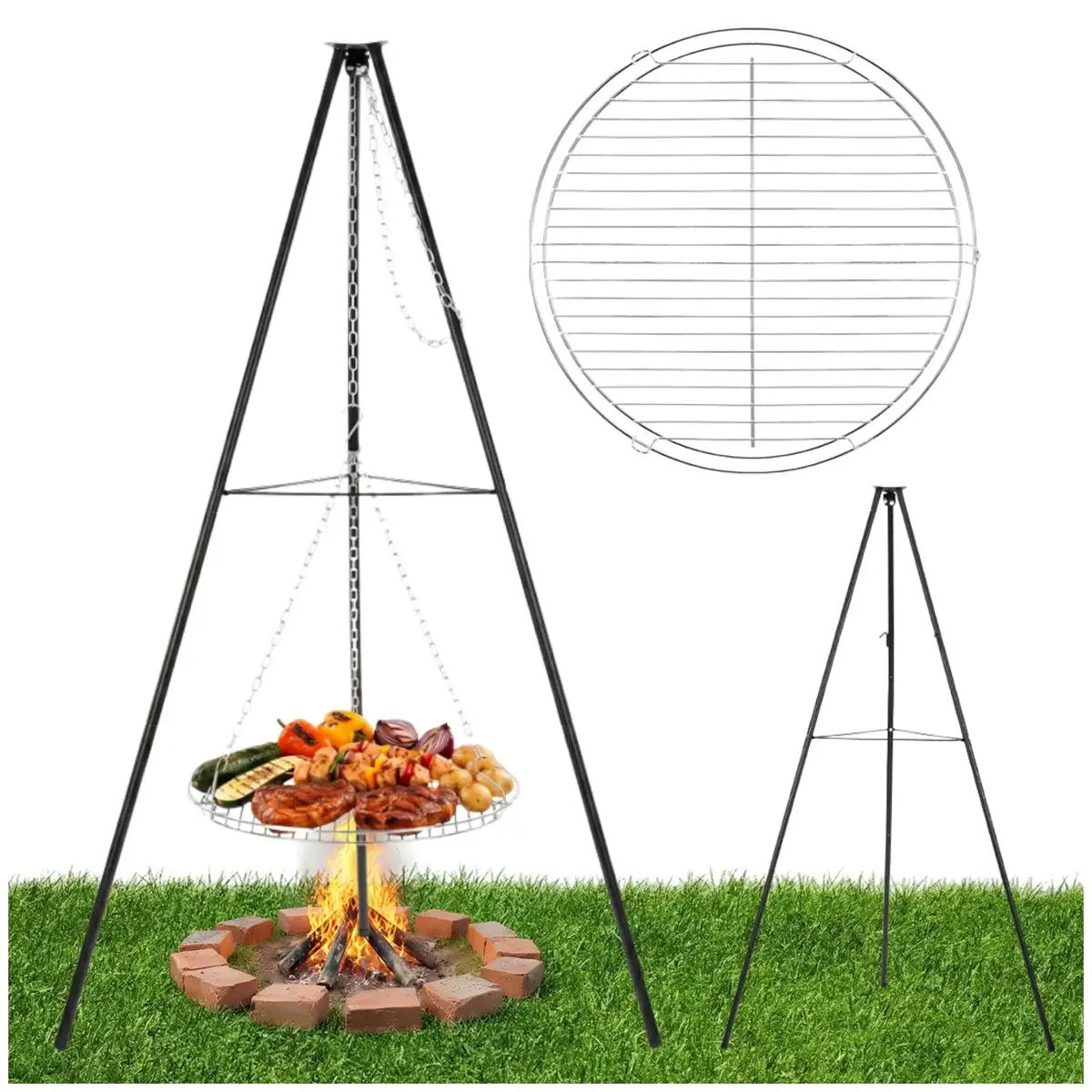 Tripod Fire Pit Grill Springos BQ0035 Photo 10