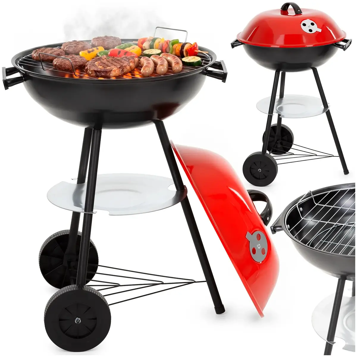 Springos BQ0032 Portable Charcoal Grill with Lid and Wheels Photo 3