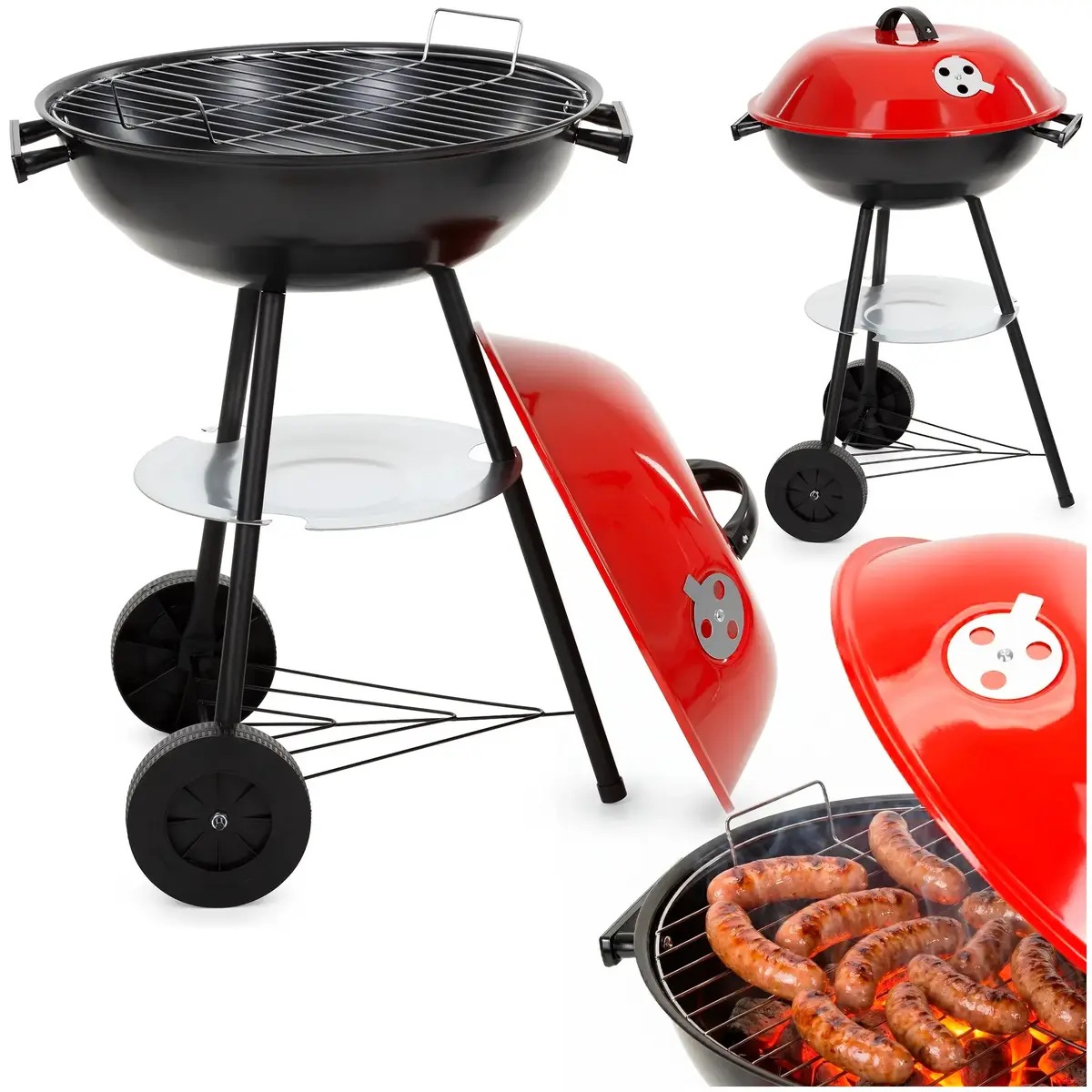 Springos BQ0032 Portable Charcoal Grill with Lid and Wheels Photo 4