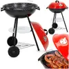 Springos BQ0032 Portable Charcoal Grill with Lid and Wheels Photo 4