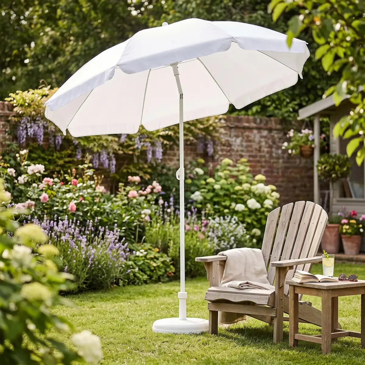 Springos BU0027 Beach Umbrella 160 cm Gray UPF50+ Photo 6