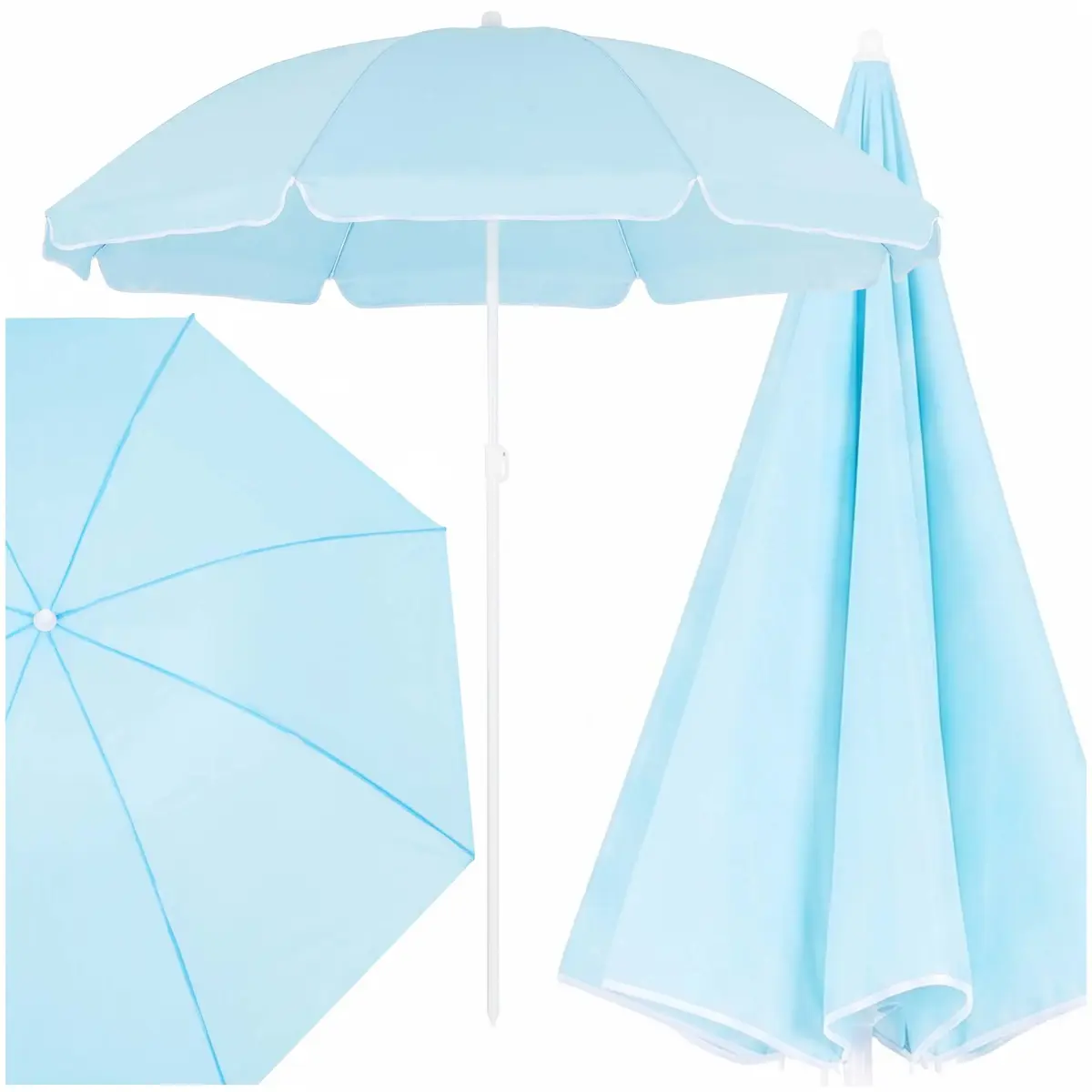 Springos BU0026 Beach Umbrella - Blue, 160 cm Photo 2