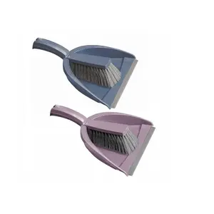 York Style Dustpan with rubber edge and brush featuring cleaning teeth