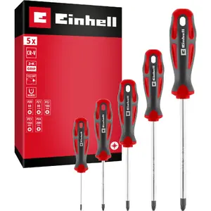 Einhell-KWB PZ screwdriver set, 5 pieces, red and black, ergonomic two-component handles