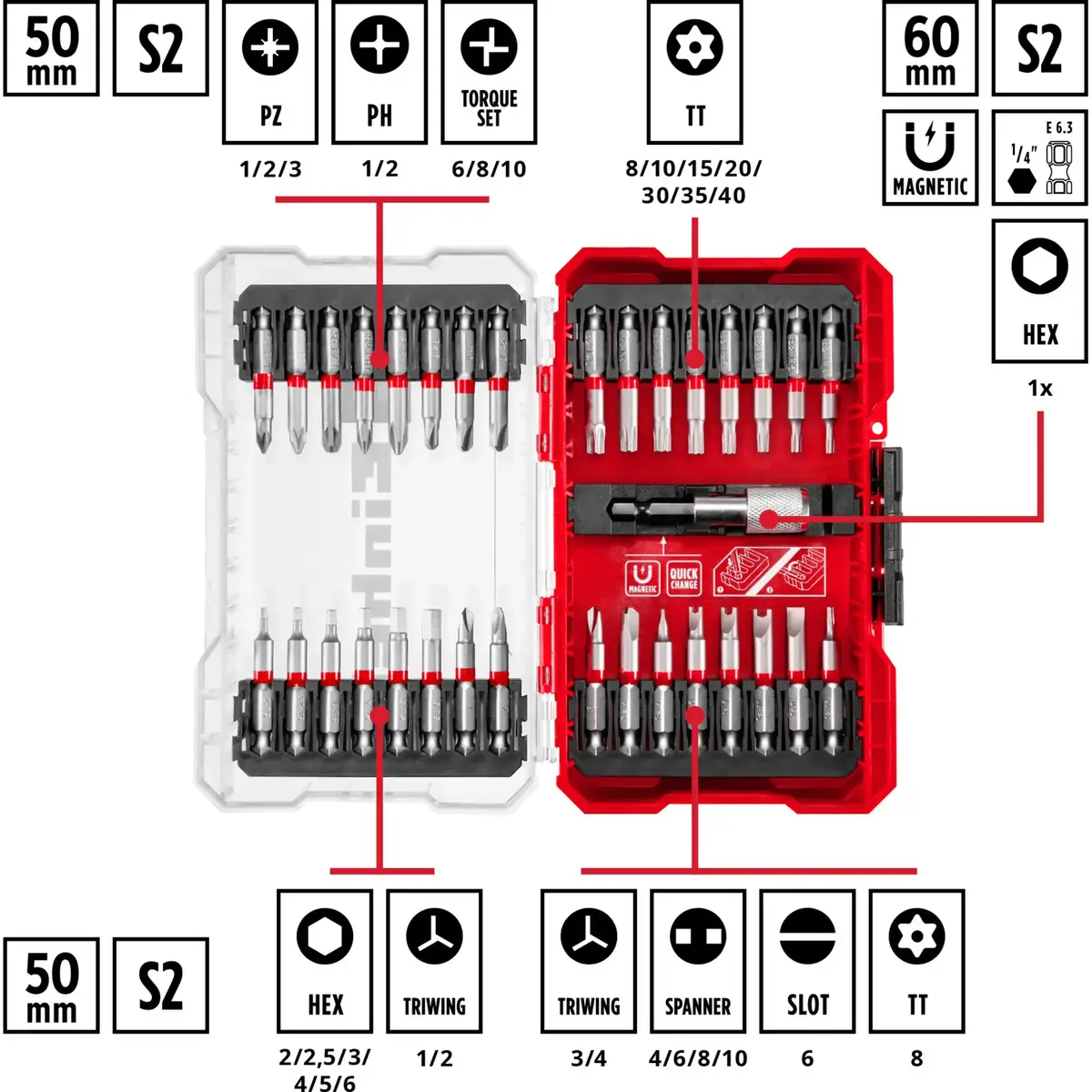 Einhell-KWB 118903 Bit Set 33 pcs Photo 2