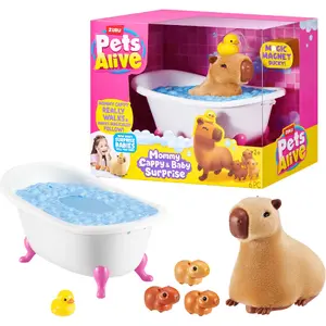Интерактивная плюшевая игрушка Zuru Pets Alive Мама капибара и малыш-сюрприз