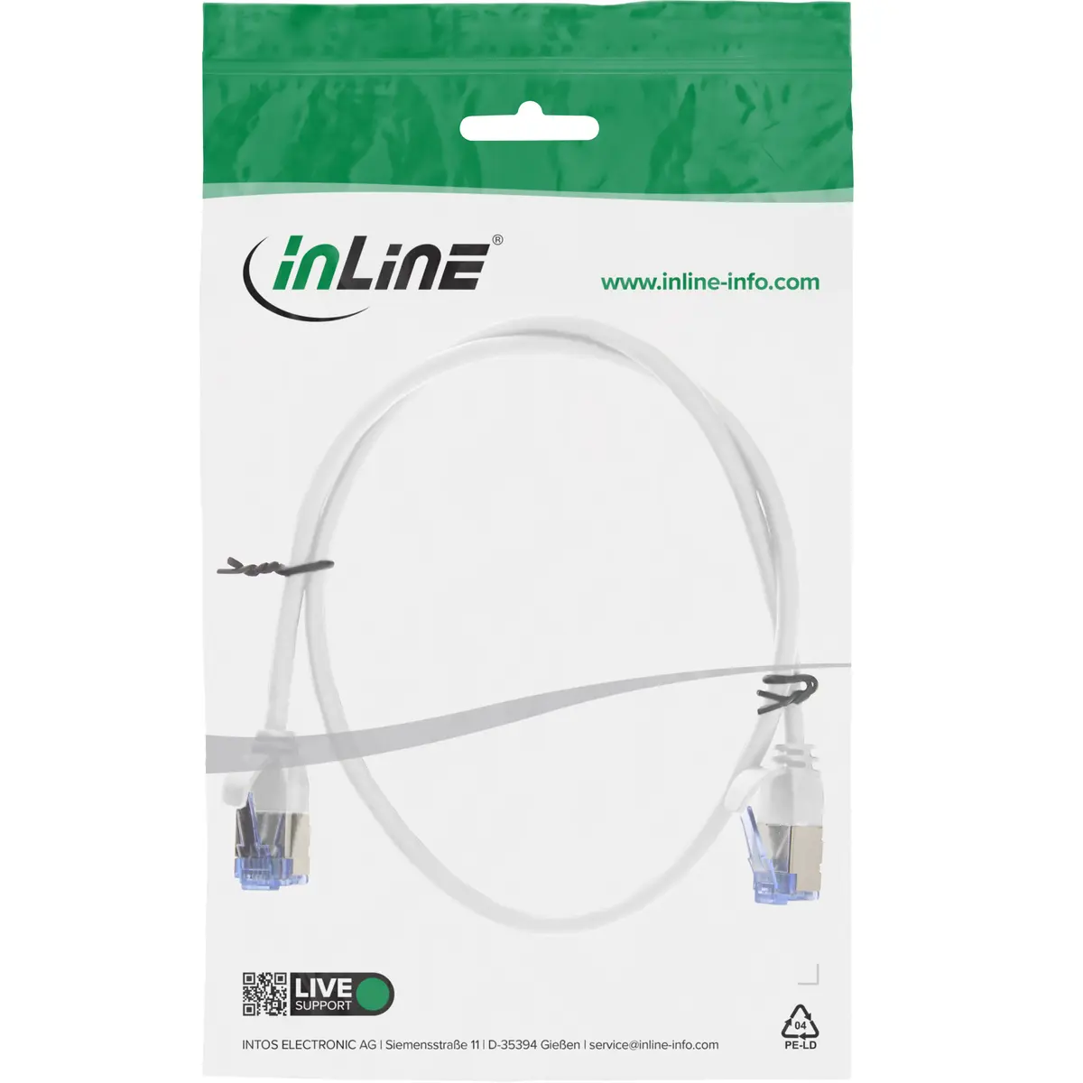 Сетевой кабель InLine 71955W Cat6a U/FTP 0.5 м Photo 4