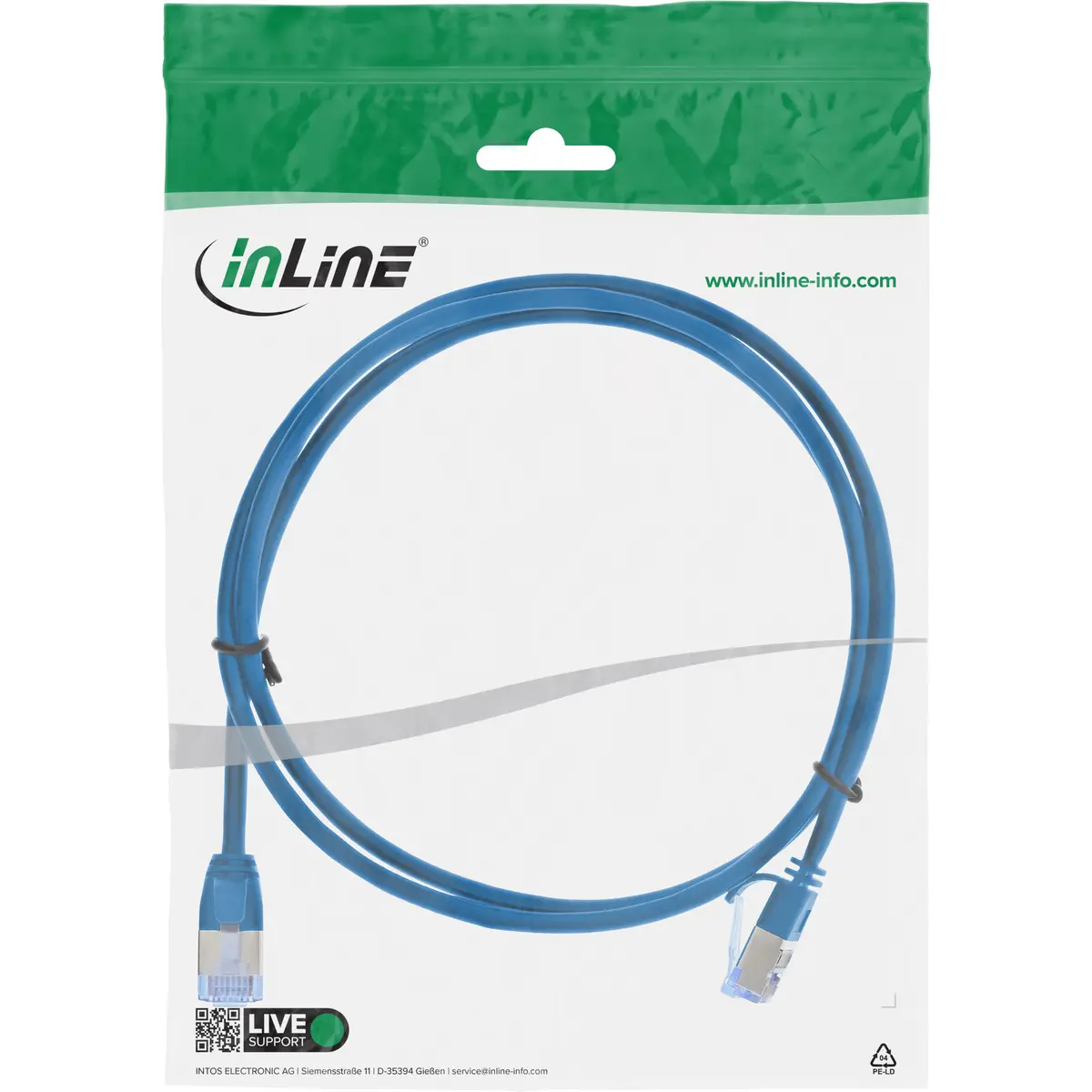 InLine 71901B Cat6a U/FTP Network Cable 1 m Blue Photo 4