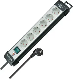 Brennenstuhl Premium-Line Power Strip with 6 Sockets and 5-Meter Cable Black