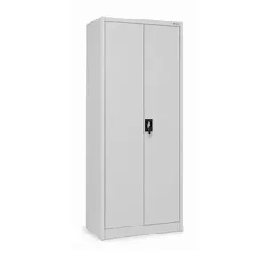Iron Mate MARS Metal Garage Cabinet by Balton Baltic with 4 Adjustable Shelves and 2 Hinged Doors in Grey RAL7035