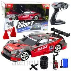 Remote Control Drift Racing Car LEANToys Scale 1:16 Red and Black 30 km/h