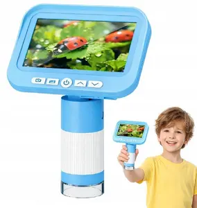 TeleScience Digital Microscope with 4.3 Inch LCD Screen Children Explorer Kit for Photos and Videos