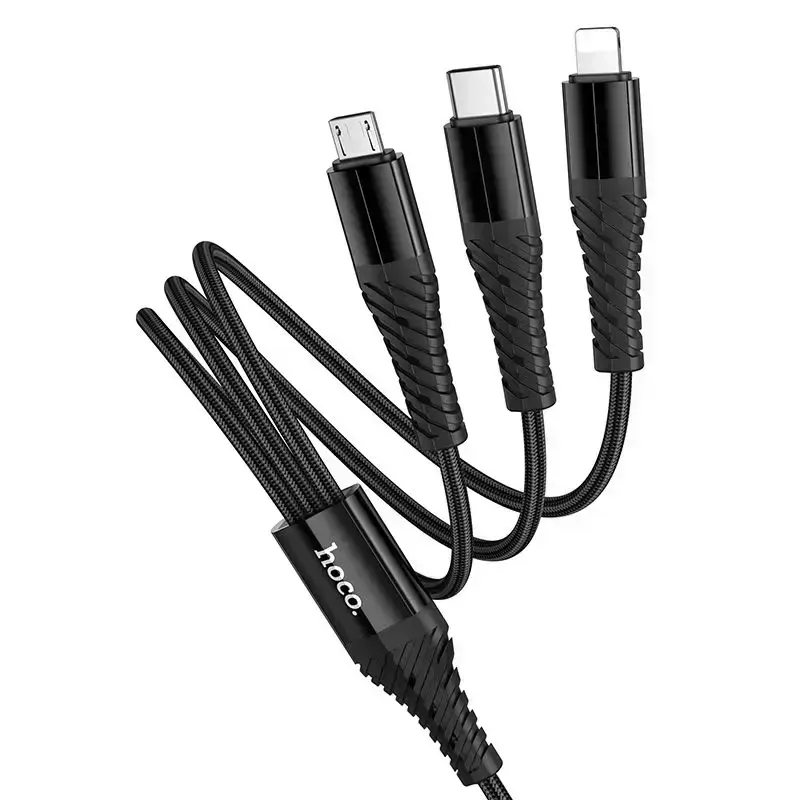 Hoco X123 Зарядный кабель 3-в-1 USB-A на Lightning/USB-C/Micro USB Photo 5