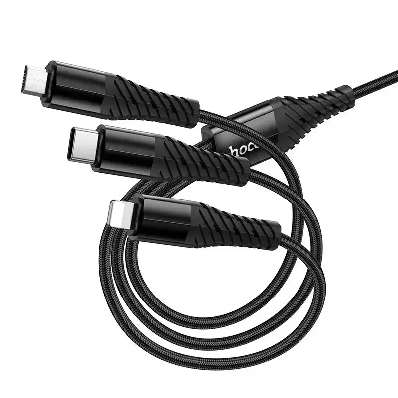 Hoco X123 Зарядный кабель 3-в-1 USB-A на Lightning/USB-C/Micro USB Photo 6