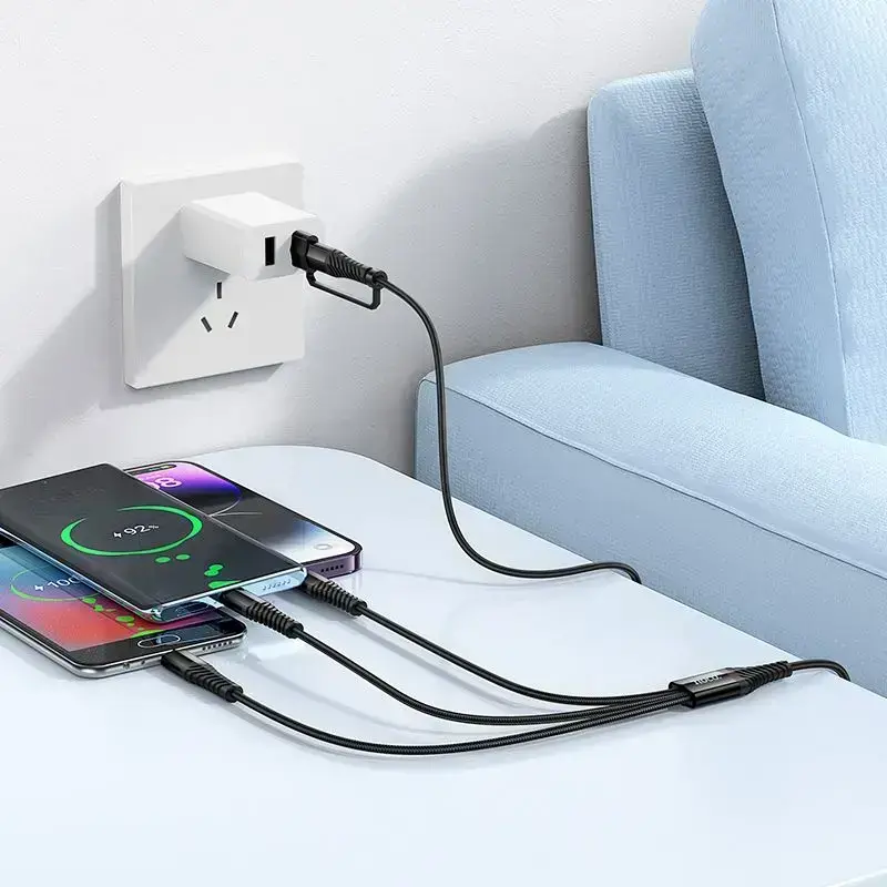 Hoco X123 Зарядный кабель 3-в-1 USB-A на Lightning/USB-C/Micro USB Photo 8