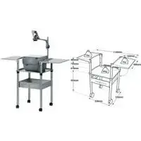 KENSINGTON NOBO OHP Projection Cart, Grey and Black