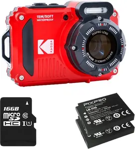 Digitālā kamera Kodak PixPro WPZ2 Komplekts Sarkana 16MP BSI CMOS Sensors 4x Optiskā Tālummaiņa 1080p Full HD Video Üdensizturīga Triecienizturīga Wi-Fi
