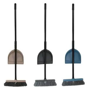 York Tandem Floor Brush with 110 cm Handle and Dustpan Click-Lock System Plastic