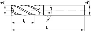 FANAR Mastermill 645 VHM TS 645 Solid Carbide End Mill, 6.0 mm Diameter, 16 mm Cutting Length, 57 mm Total Length, 6 Flutes, HA Shank