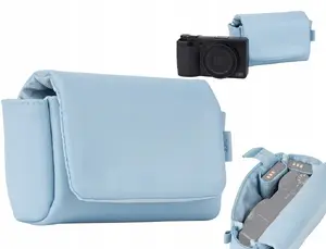 JJC CL-S Blue Camera Pouch for Ricoh GR III HDF, Canon G7 X, and Sony RX100 series