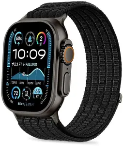 Tech-Protect Nylon Sport Strap for Apple Watch 44mm, 45mm, 46mm, 49mm Black